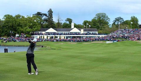 McIlroy hit a 3-wood 250 yards to three feet at the final hole to secure a three-shot win at the Irish Open and his first professional victory on Irish soil