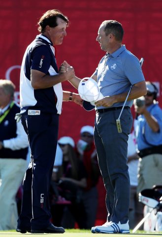 Phil Mickelson and Sergio Garcia fired 19 birdies in their tied game 