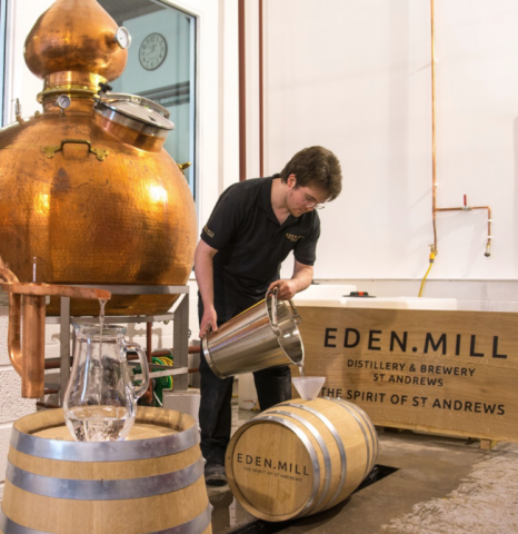 Eden Mill is just a few miles from St Andrews, offers hour-long distillery tours