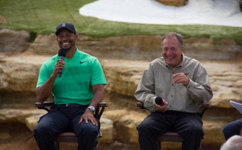 Tiger Woods and Johnny Morris announce plans for the Woods designed Payne's Valley course in Missouri