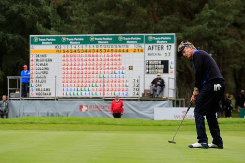 Golding pars the last at Woburn to win the Travis Perkins Senior Masters