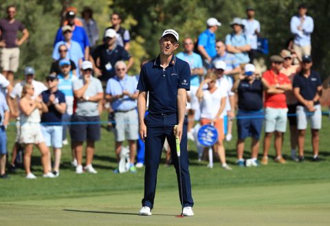 Near miss: Justin Rose suffered a torrid back nine on Sunday, which cost him the Race to Dubai title