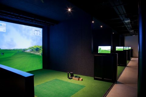 Golfers can play a choice of 14 different courses - including Carnoustie – on the seven simulators located inside the new clubhouse