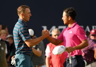 Joint third round leaders Jordan Spieth and Xander Schauffele both suffered in the wind on Sunday