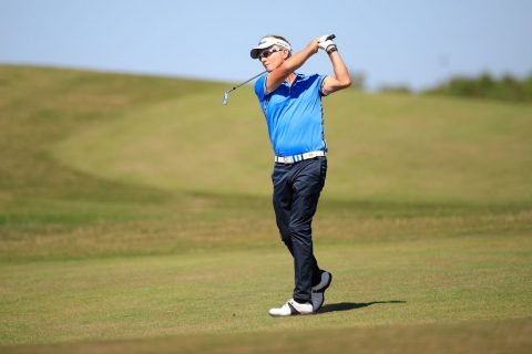ASH, ENGLAND - AUGUST 05:  Philip Golding of England in action on Day Four of The Staysure PGA Seniors Championship at The London Club on August 5, 2018 in Ash, England.  (Photo by Phil Inglis/Getty Images)