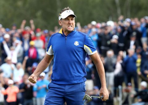 Ian Poulter was one of seven European players to win their singles matches