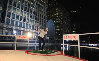 Justin Rose teed off British Masters week when taking part in the Hero Challenge in Canary Wharf