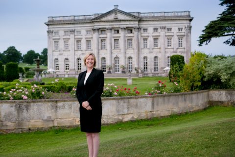 Moor Park's chief executive Amy Yeates in front of the club's historic mansion