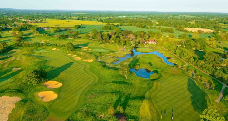 Drone footage of Chart Hills Golf Club in Kent