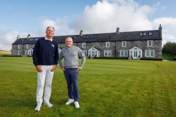 Paul McGinley (right) and Bo Van Pelt at the opening of the new Great North Sea Residences