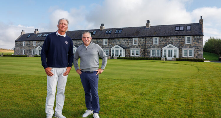 Paul McGinley (right) and Bo Van Pelt at the opening of the new Great North Sea Residences